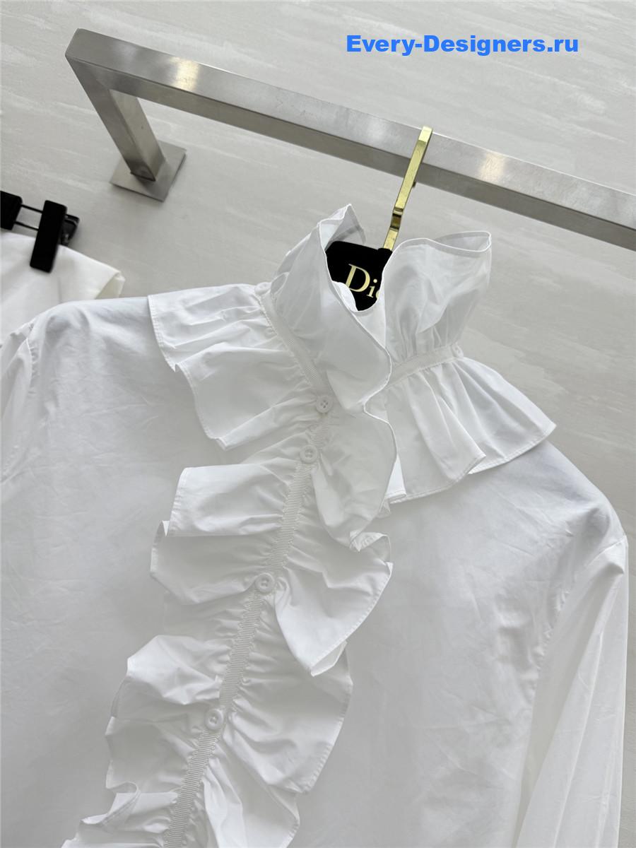 D10r white removable ruched collar blouse