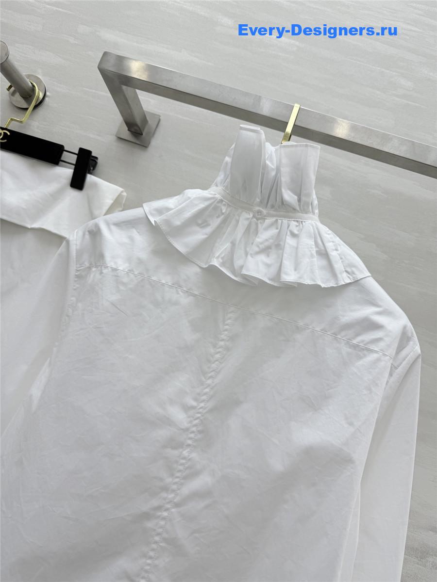 D10r white removable ruched collar blouse