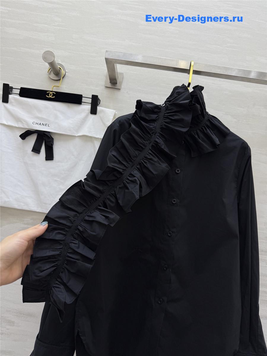 D10r black removable ruched collar blouse