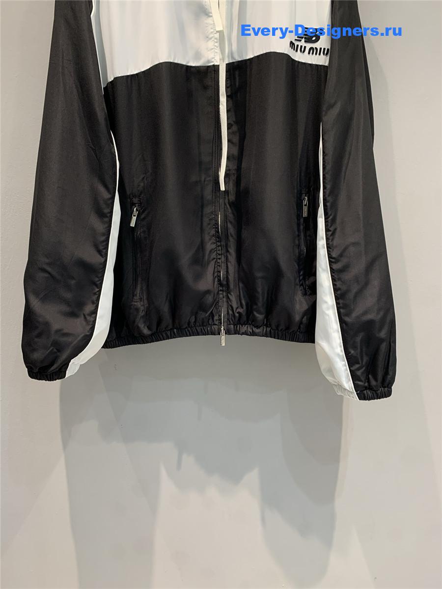 Miu Miu Black Technical Poplin Hoodie Jacket