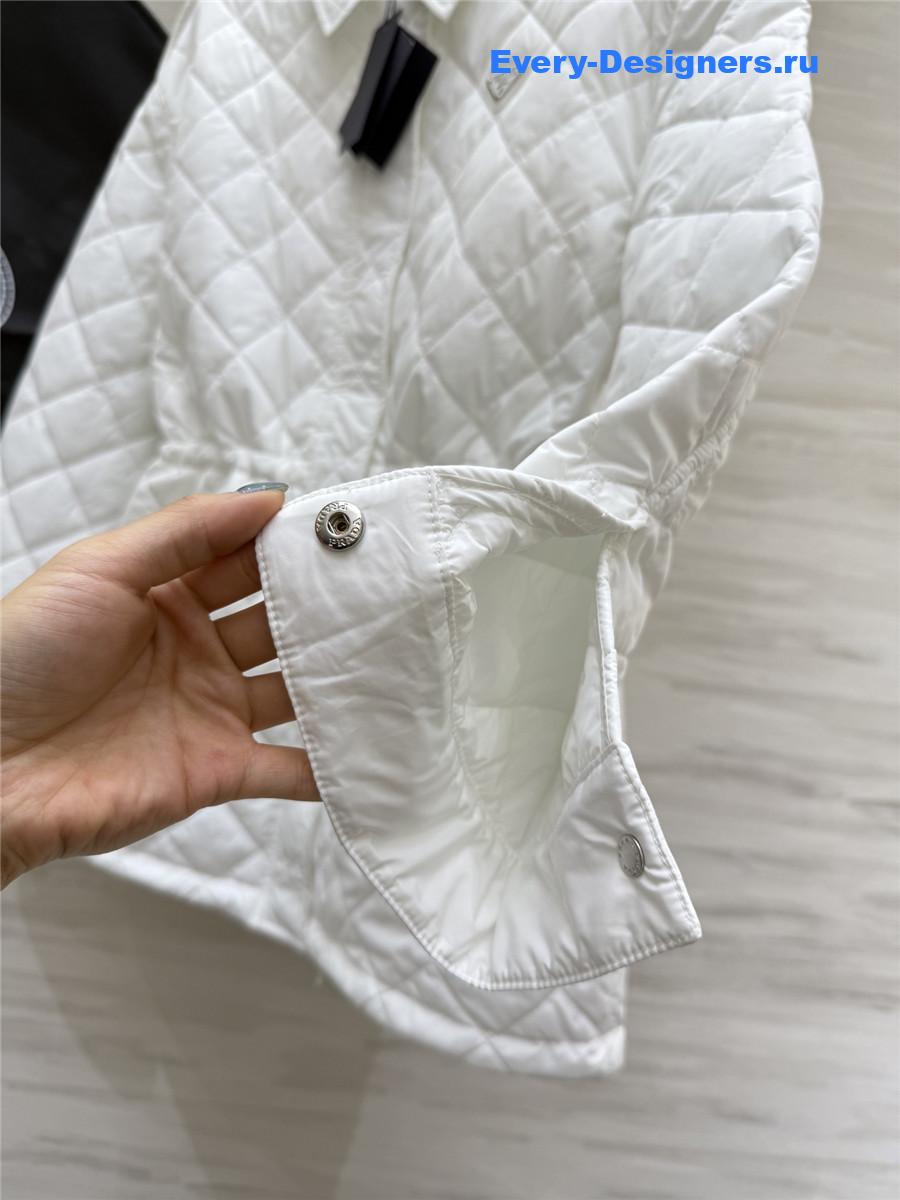 Pra*a white quilted cotton jacket
