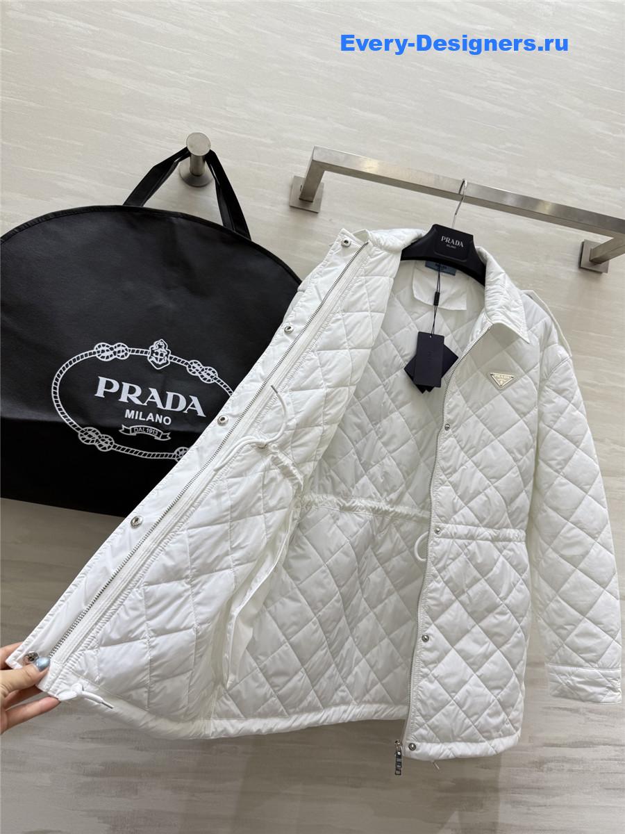 Pra*a white quilted cotton jacket