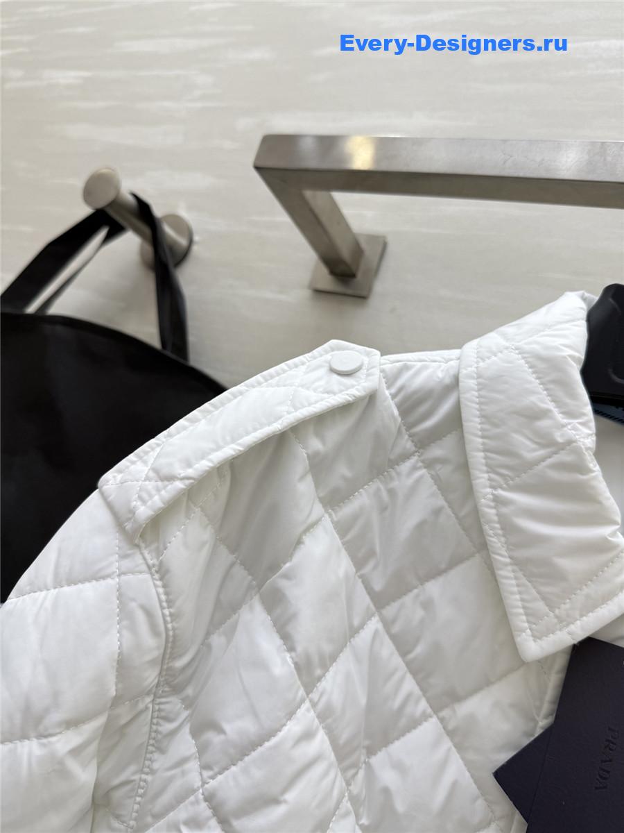 Pra*a white quilted cotton jacket