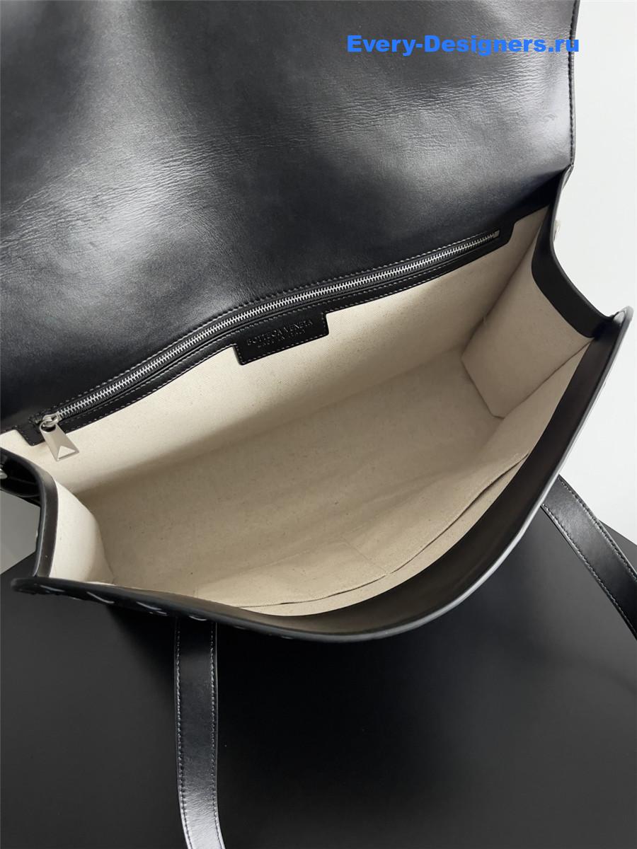 b0tt*ga Ven*ta intrecciato black leather flap briefcase