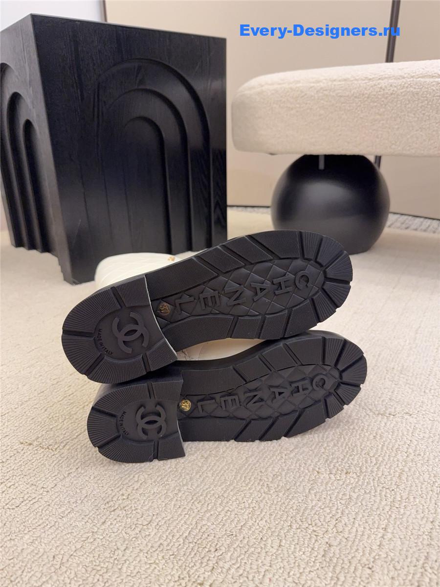 Ch**el quilted lambskin leather long boots