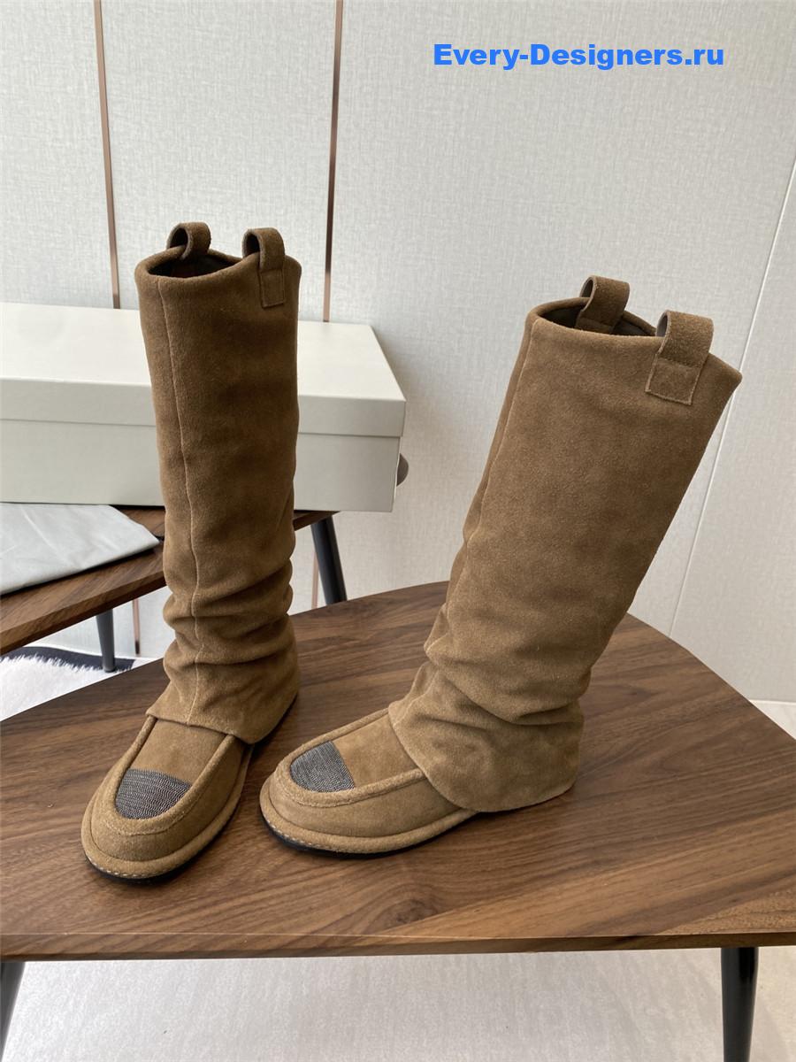 BC Brown Striped Suede Long Boots