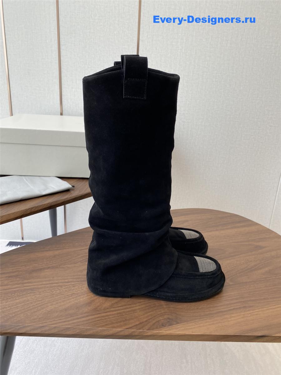 BC Black Striped Suede Long Boots