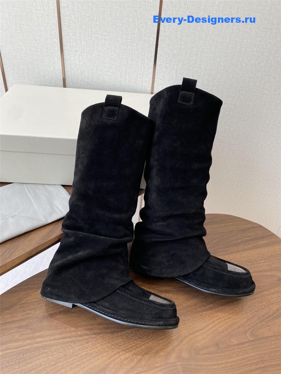 BC Black Striped Suede Long Boots