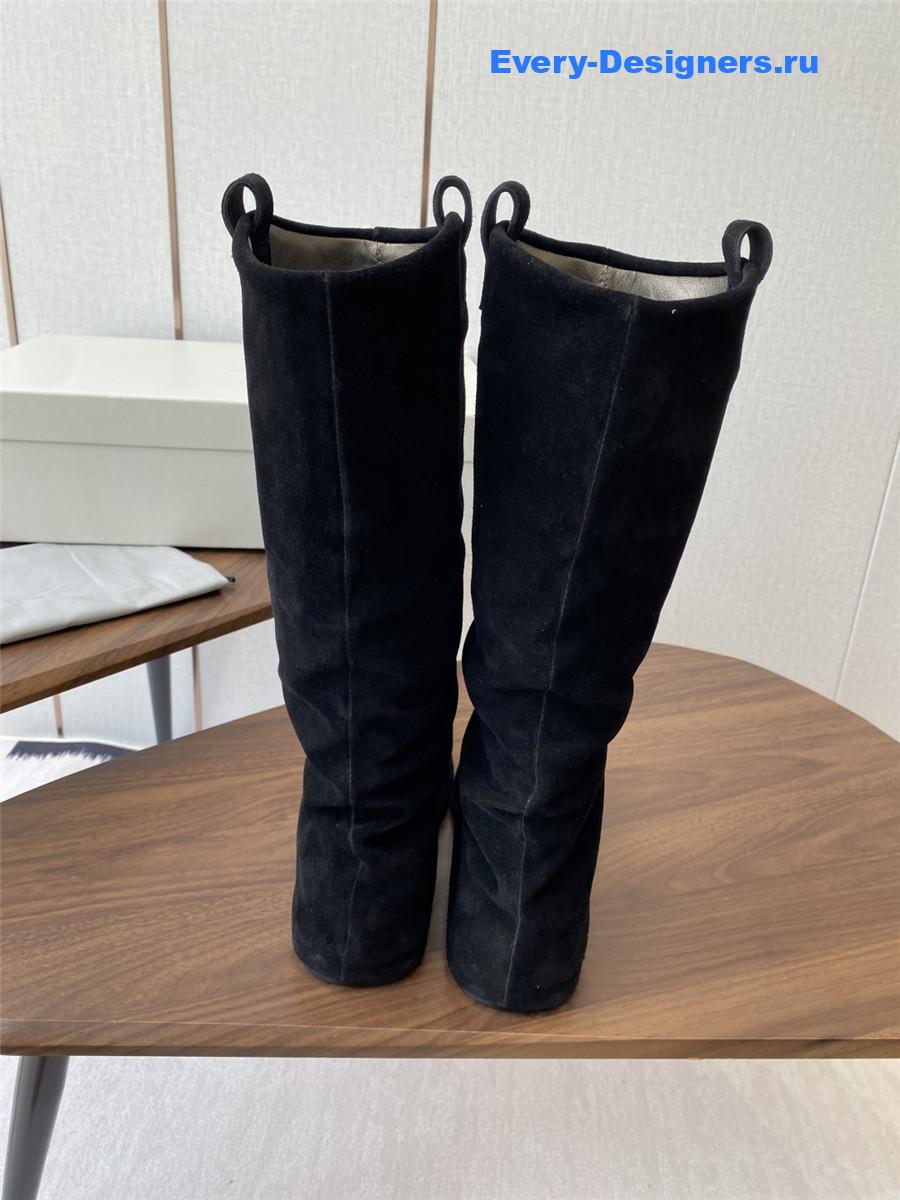 BC Black Striped Suede Long Boots