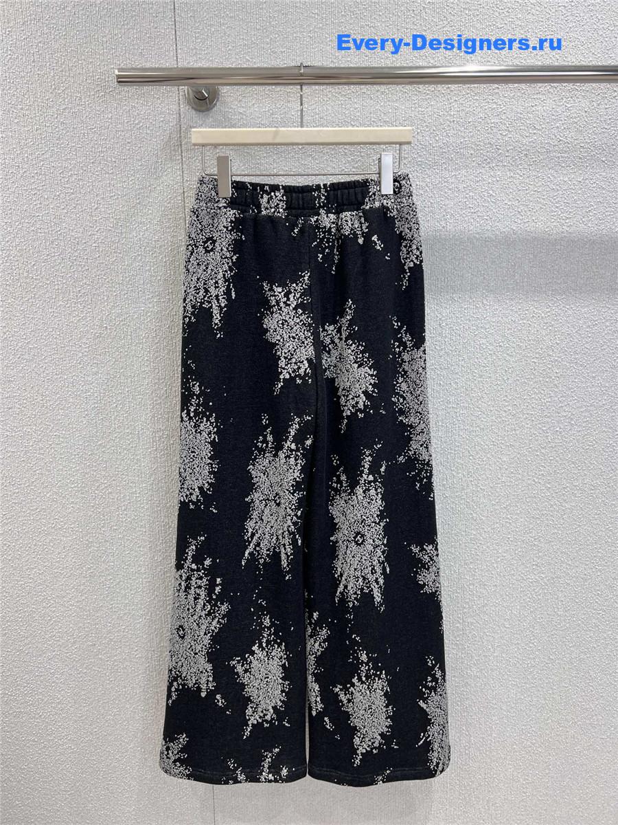 Ch**el black white fireworks print pants