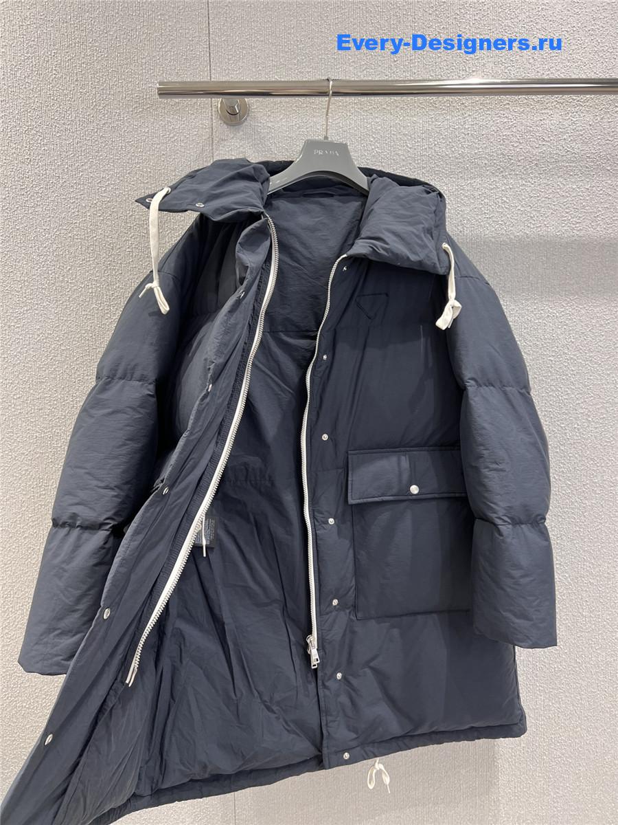 Pra*a navy soft canvas down parka