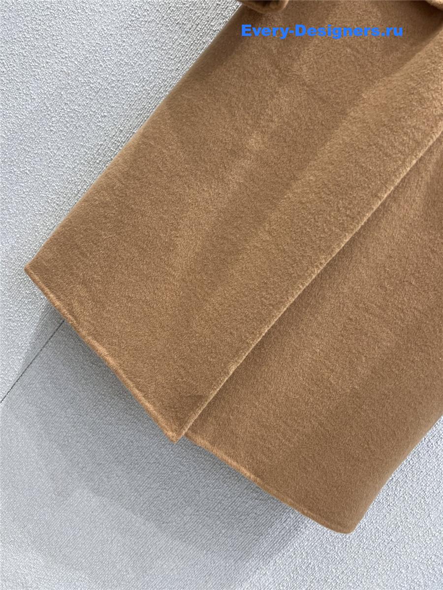 Miu Miu Camel Wool Lapel Straight Coat