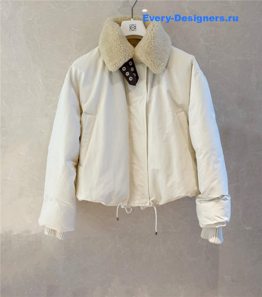 L0ew* shearling-trimmed cotton jacket