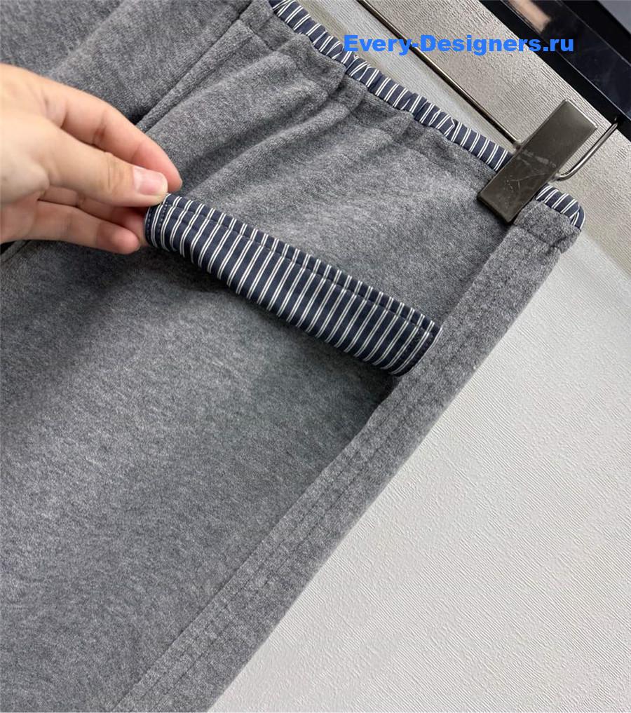 Miu Miu Grey Drawstring Straight-leg Trousers