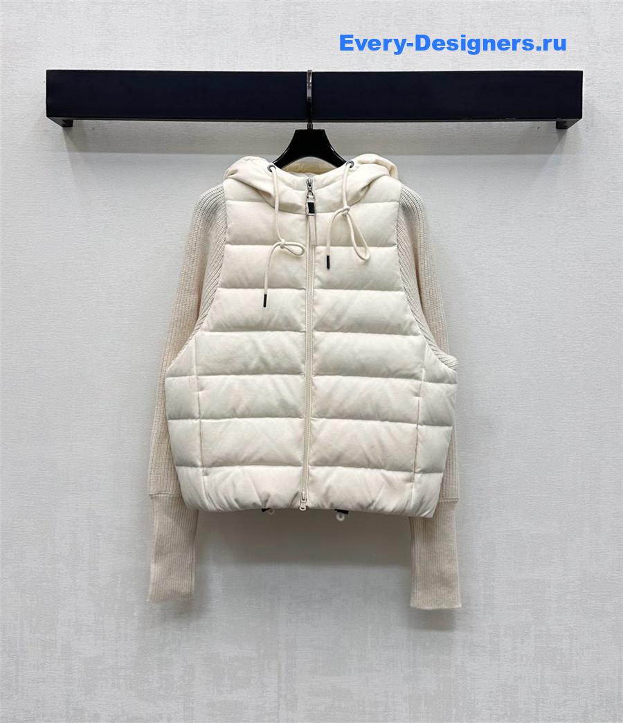 BC Quilted-Shell Ribbed-Sleeve Down Jacket