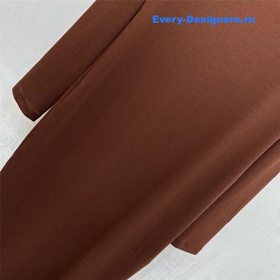 L0ew* brown long-sleeve polo dress