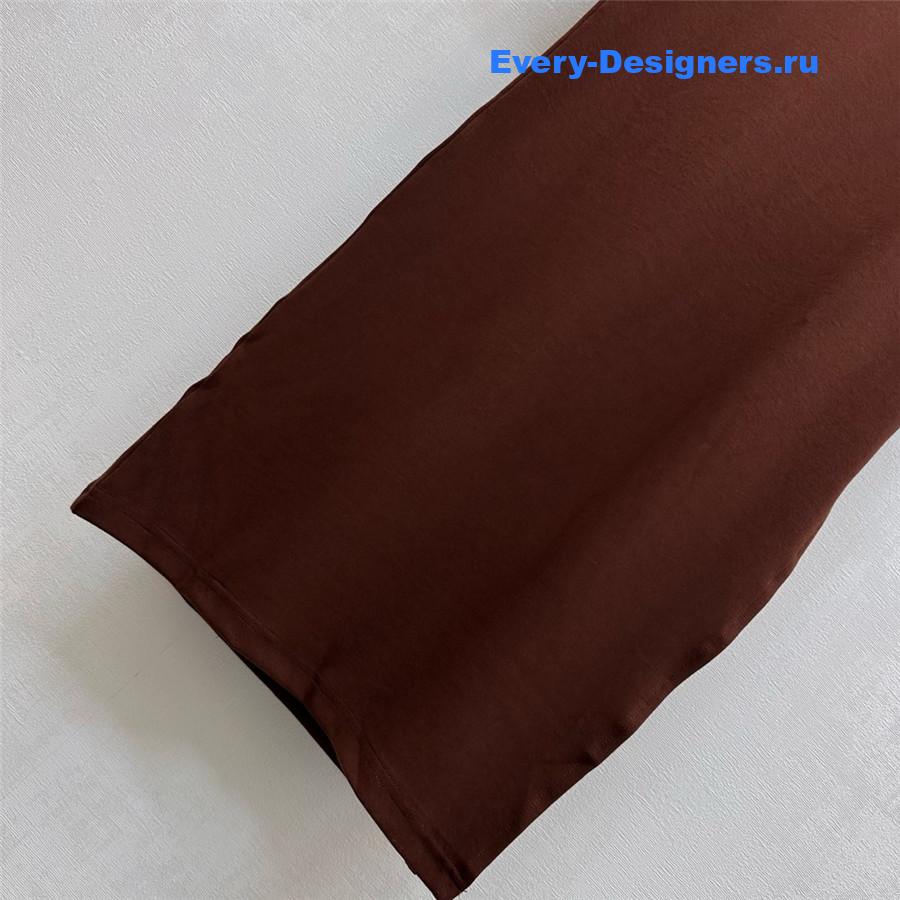 L0ew* brown long-sleeve polo dress