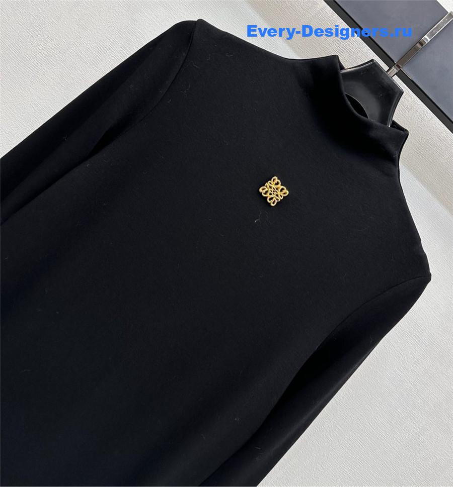 L0ew* black long-sleeve polo dress