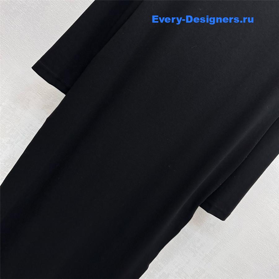 L0ew* black long-sleeve polo dress