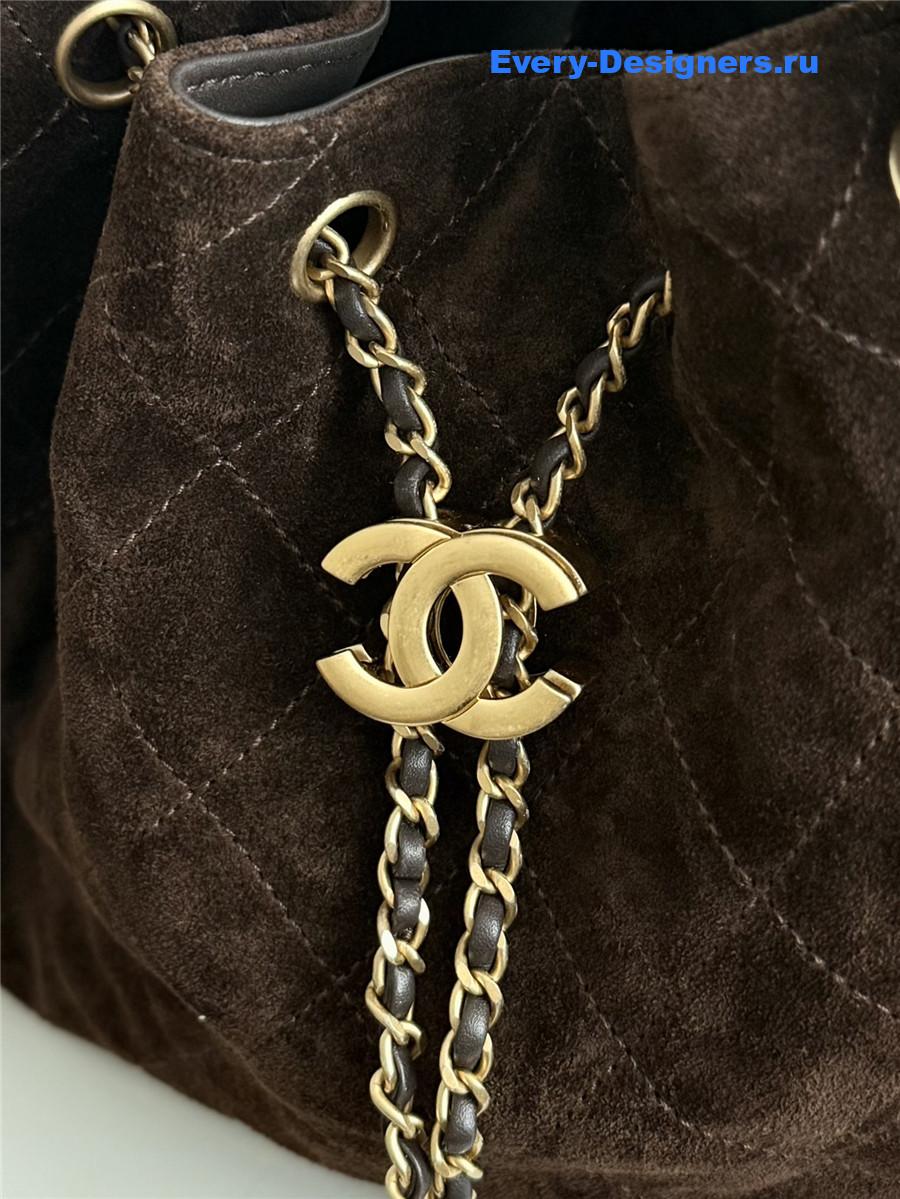 Ch**el dark suede small hobo bag