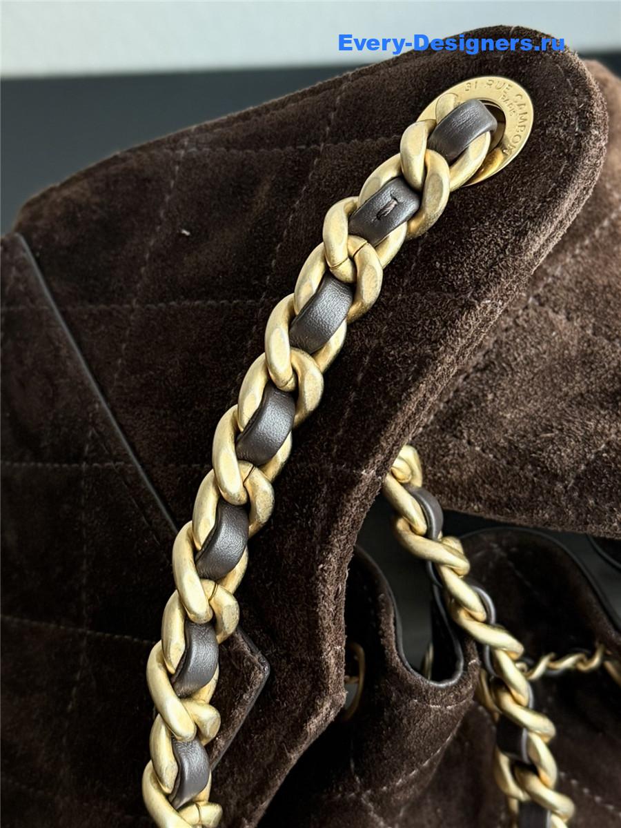 Ch**el dark suede small hobo bag