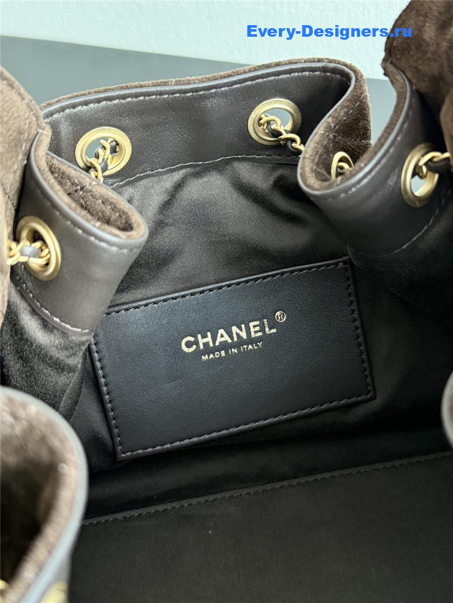 Ch**el dark suede small hobo bag