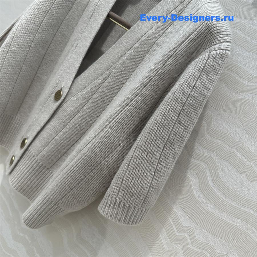 L0r0 P1ana grey cashmere skirt suit