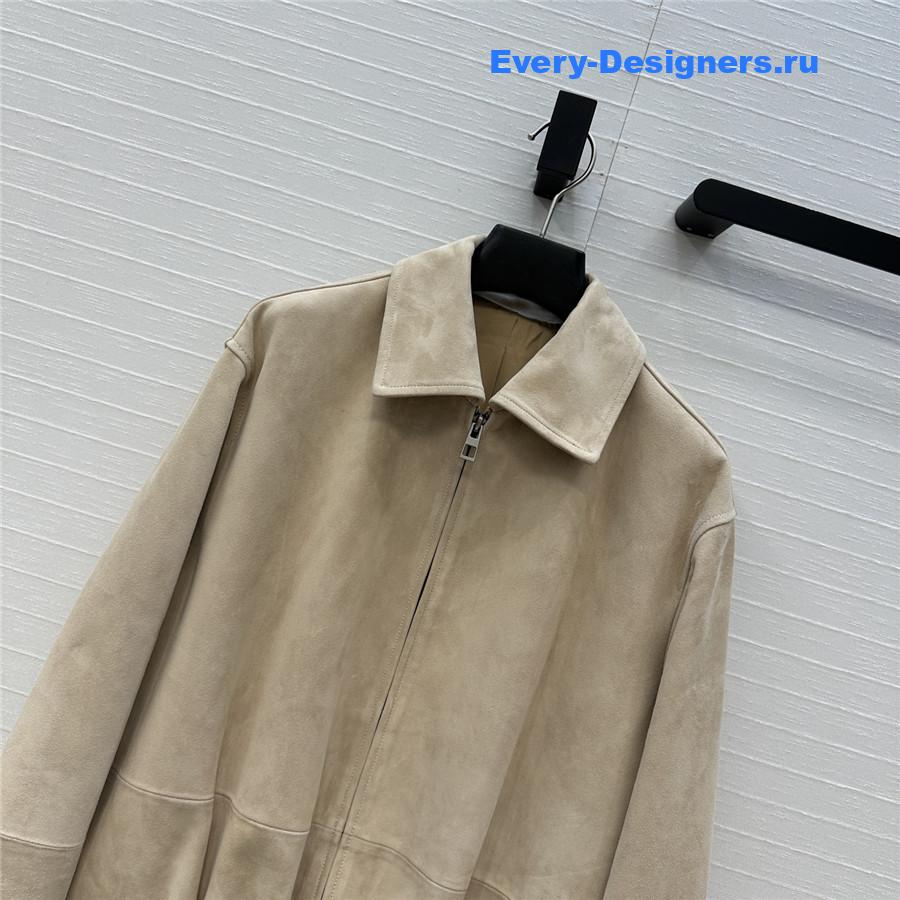 L0ew* beige suede buckled shirt jacket