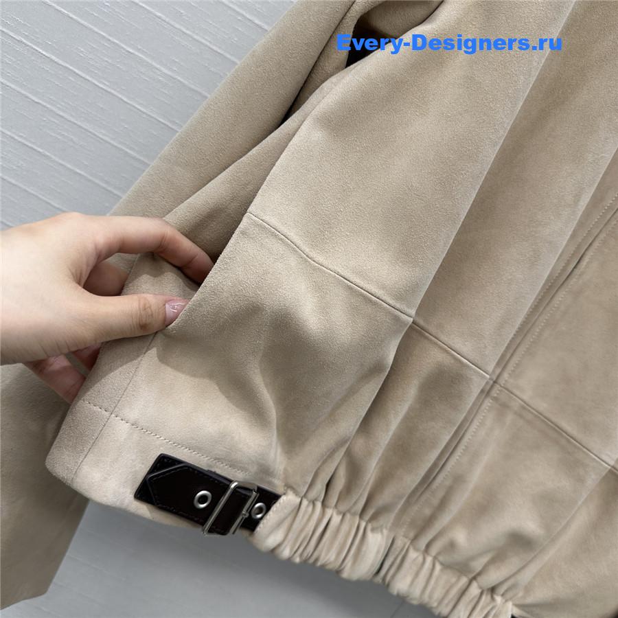 L0ew* beige suede buckled shirt jacket