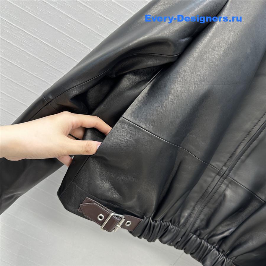 L0ew* black belted leather jacket