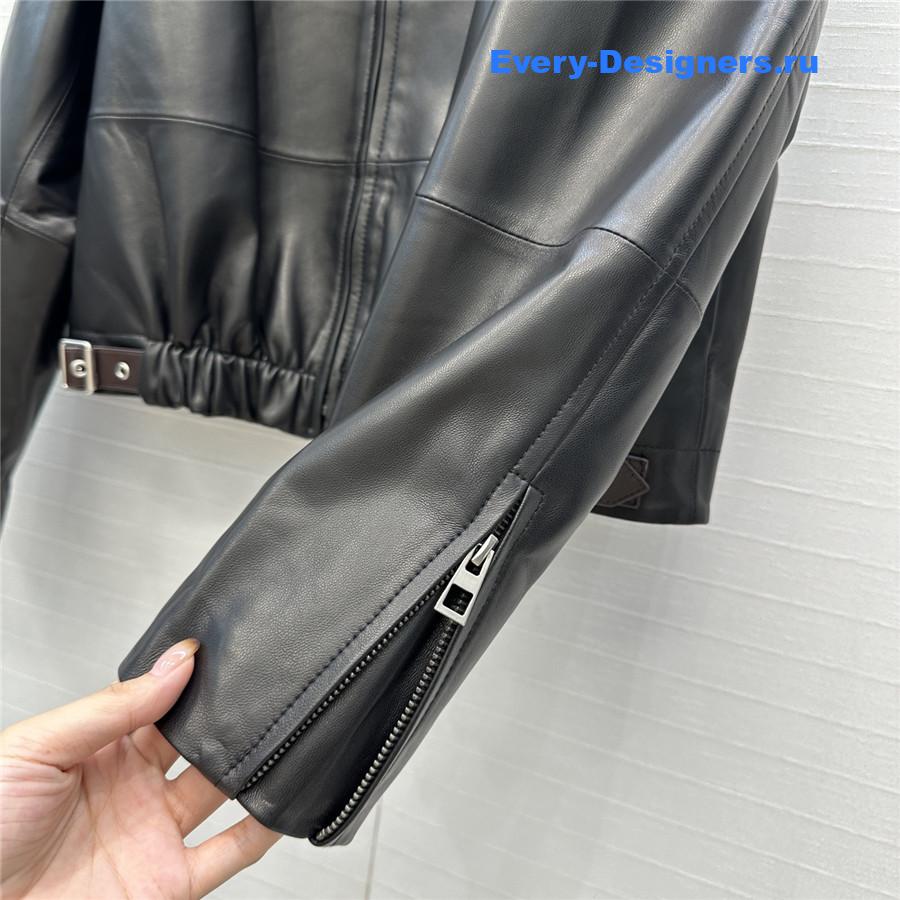 L0ew* black belted leather jacket