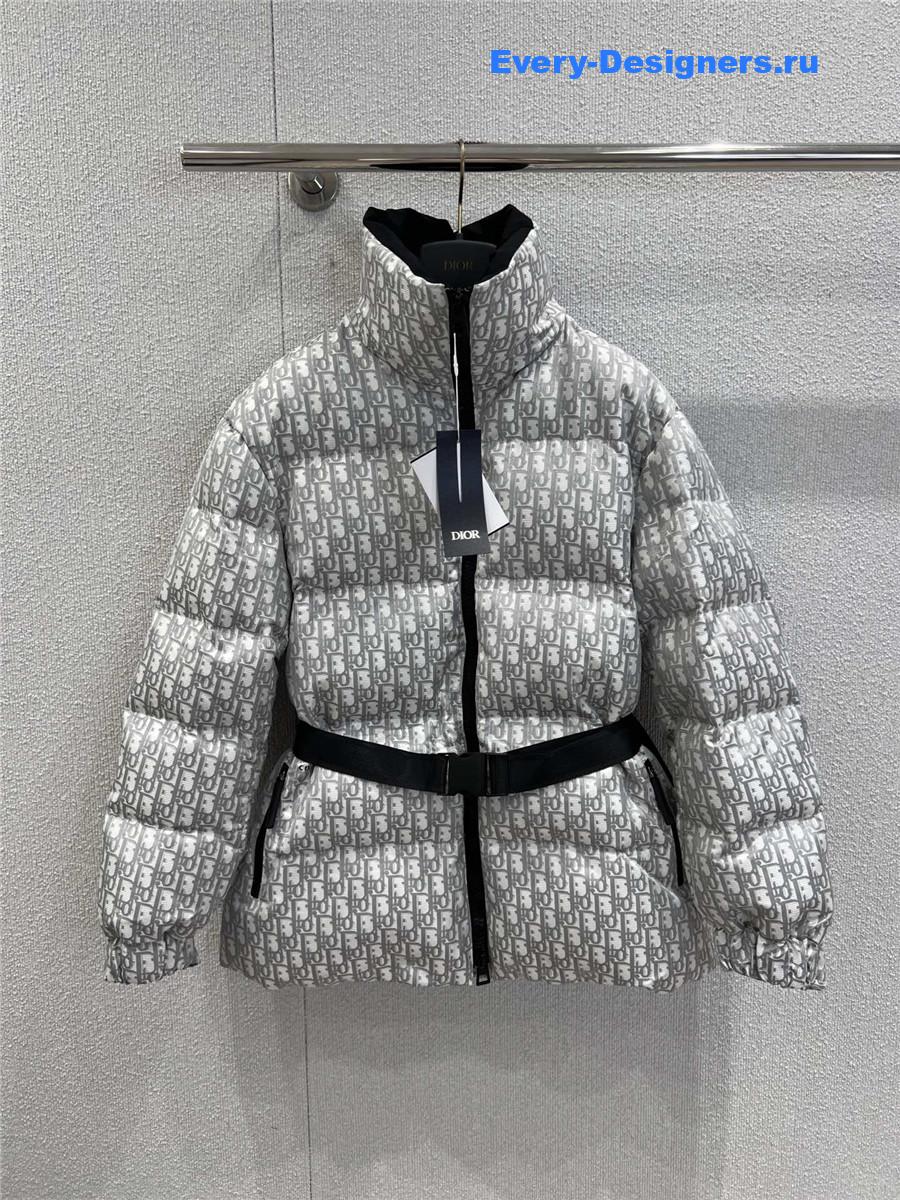 D10r grey oblique jacquard down jacket
