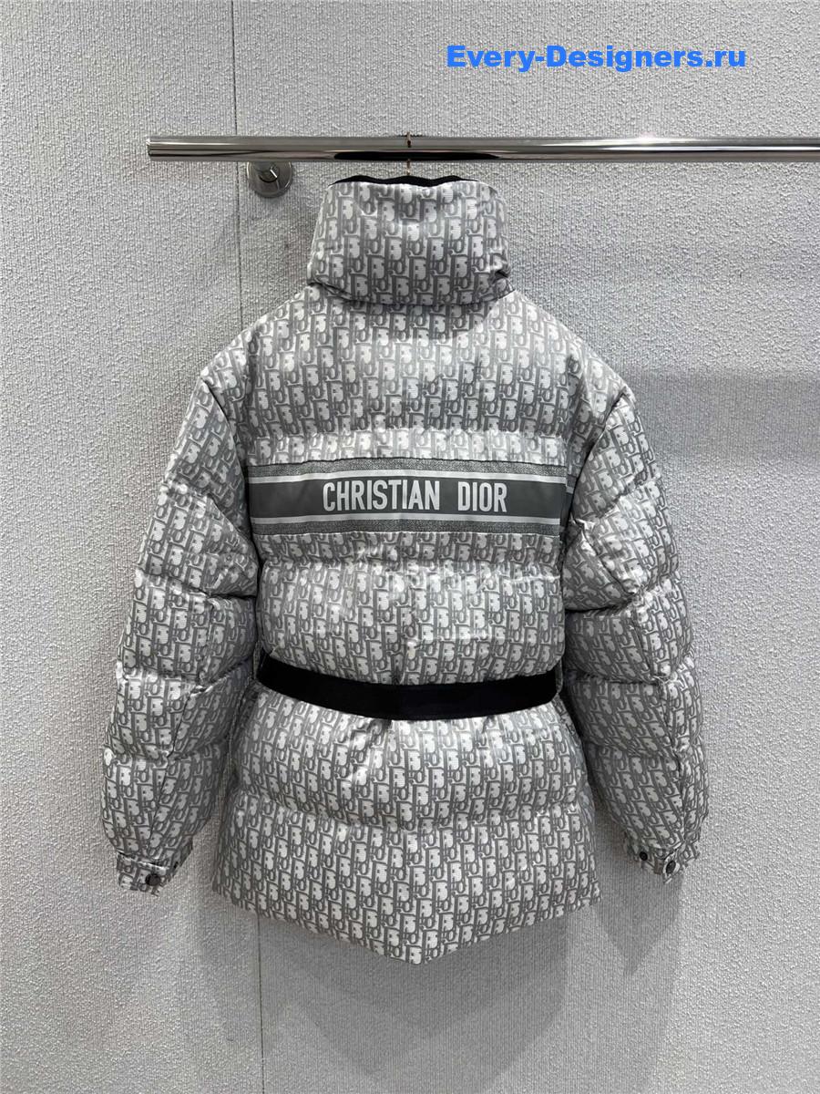 D10r grey oblique jacquard down jacket