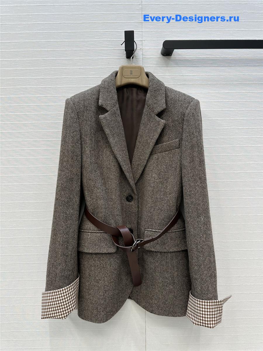 BC Herringbone Belted Blazer