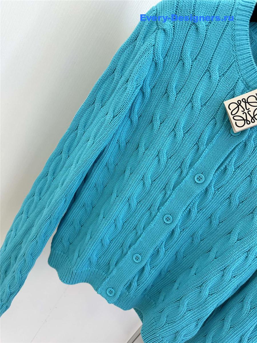 L0ew* anagram cable-knit cotton cardigan