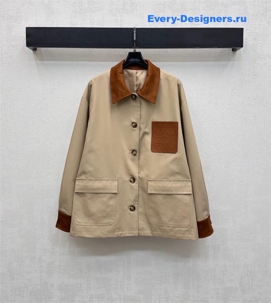 L0ew* camel twill midi jacket