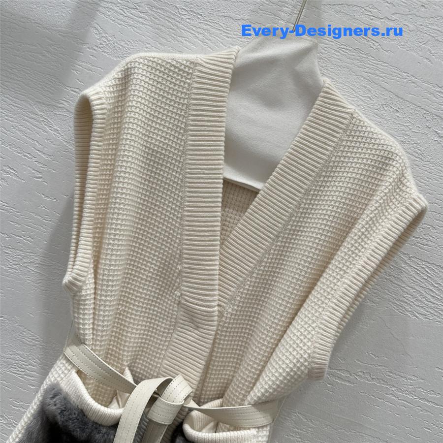L0r0 P1ana white mink knit vest