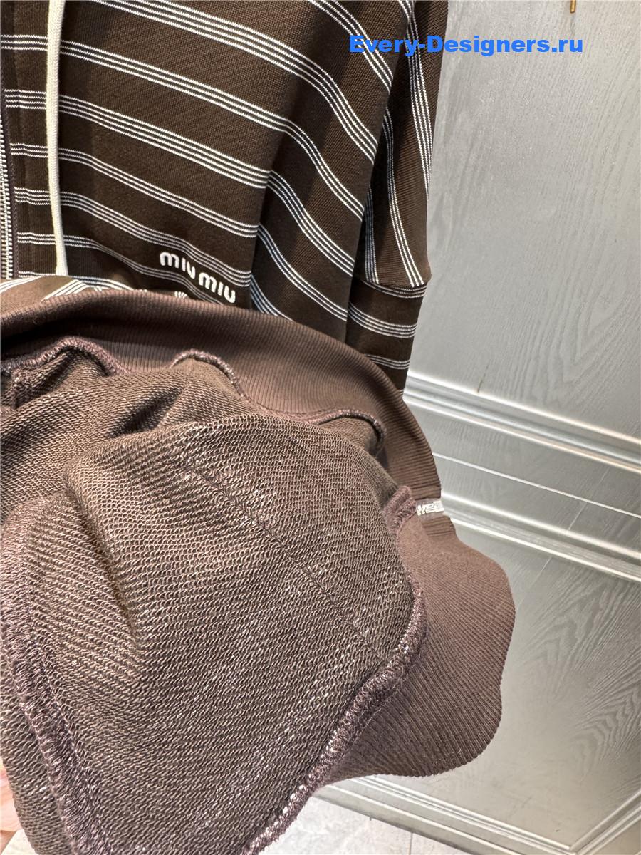 Miu Miu Hooded Zip-up Sweatshirt