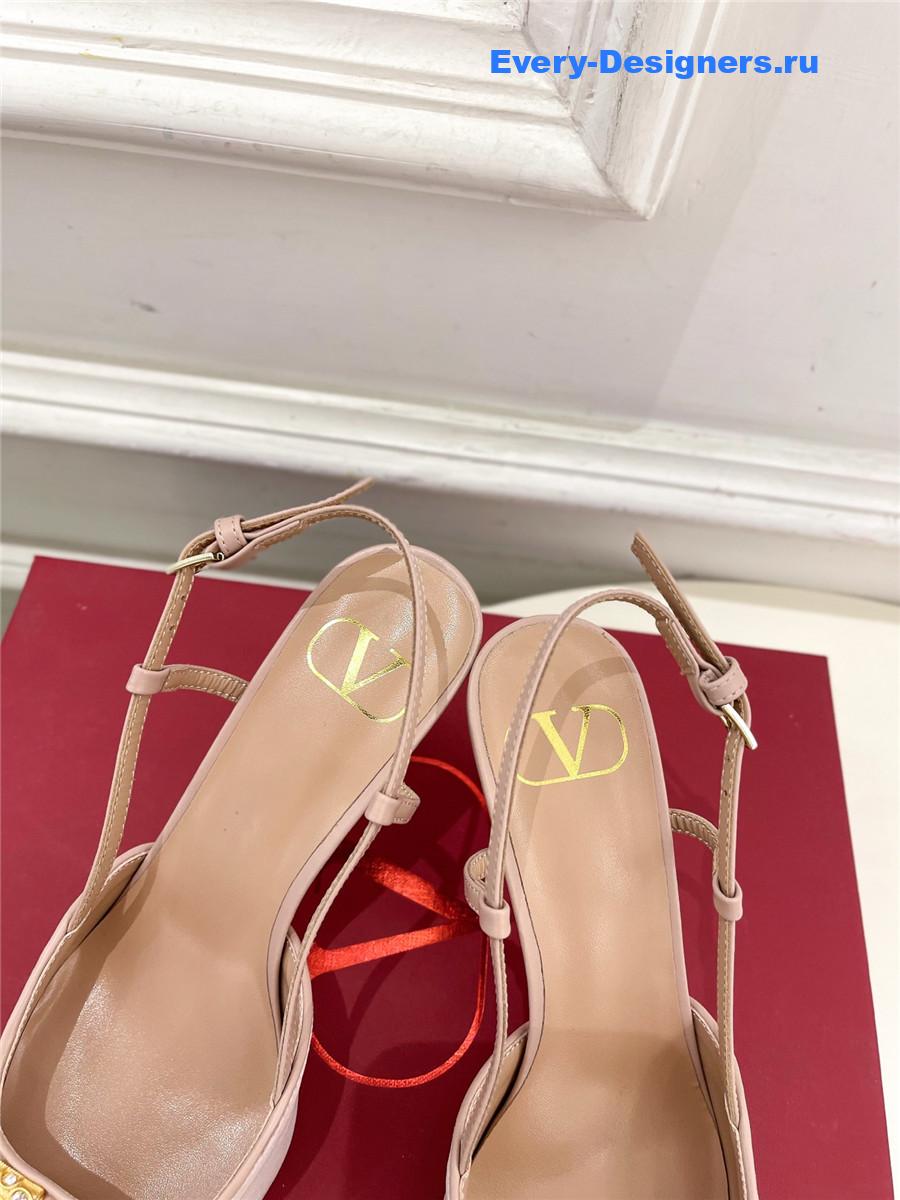 Va1e*ntin0 garavani pink satin slingback pumps