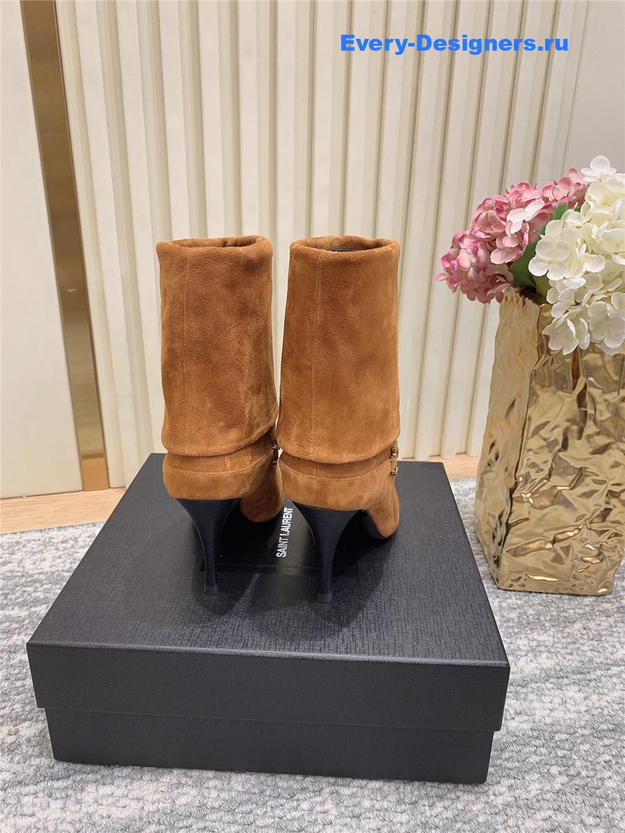 Sa1nt Lau*nt vicky brown suede bootie