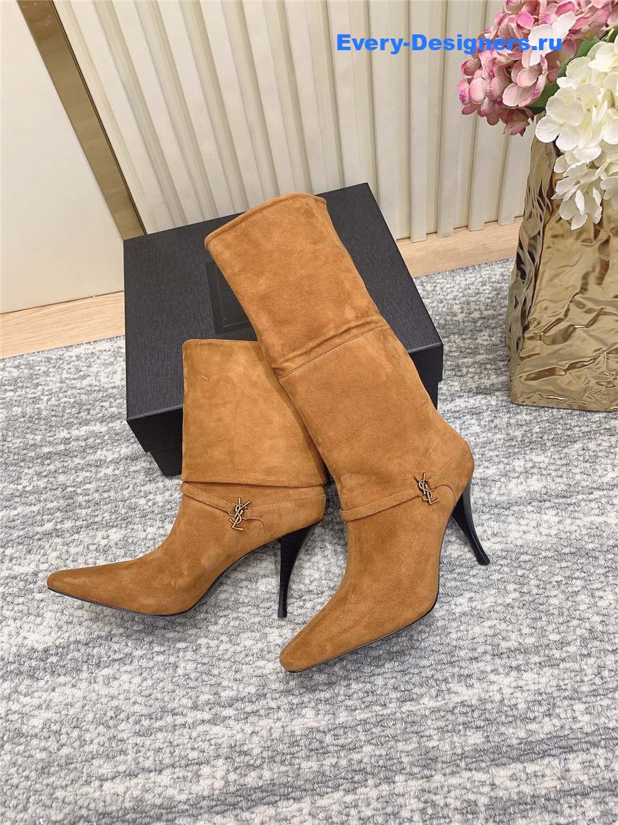 Sa1nt Lau*nt vicky brown suede bootie