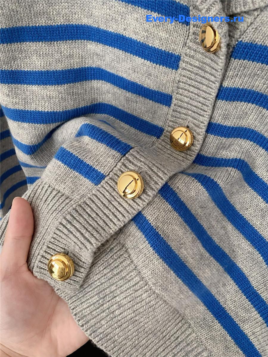 Miu Miu Women Blue White Striped Shirt