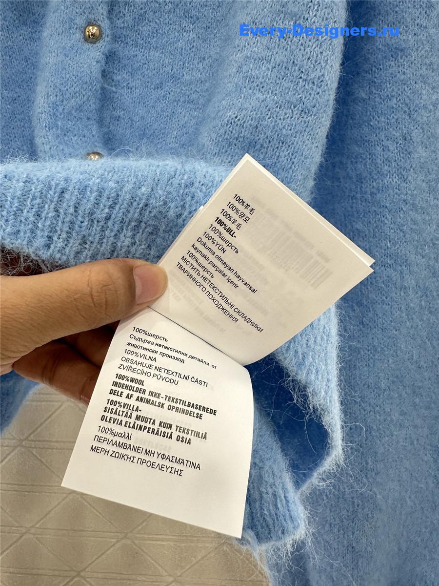 Miu Miu rhinestone blue knitted cardigan