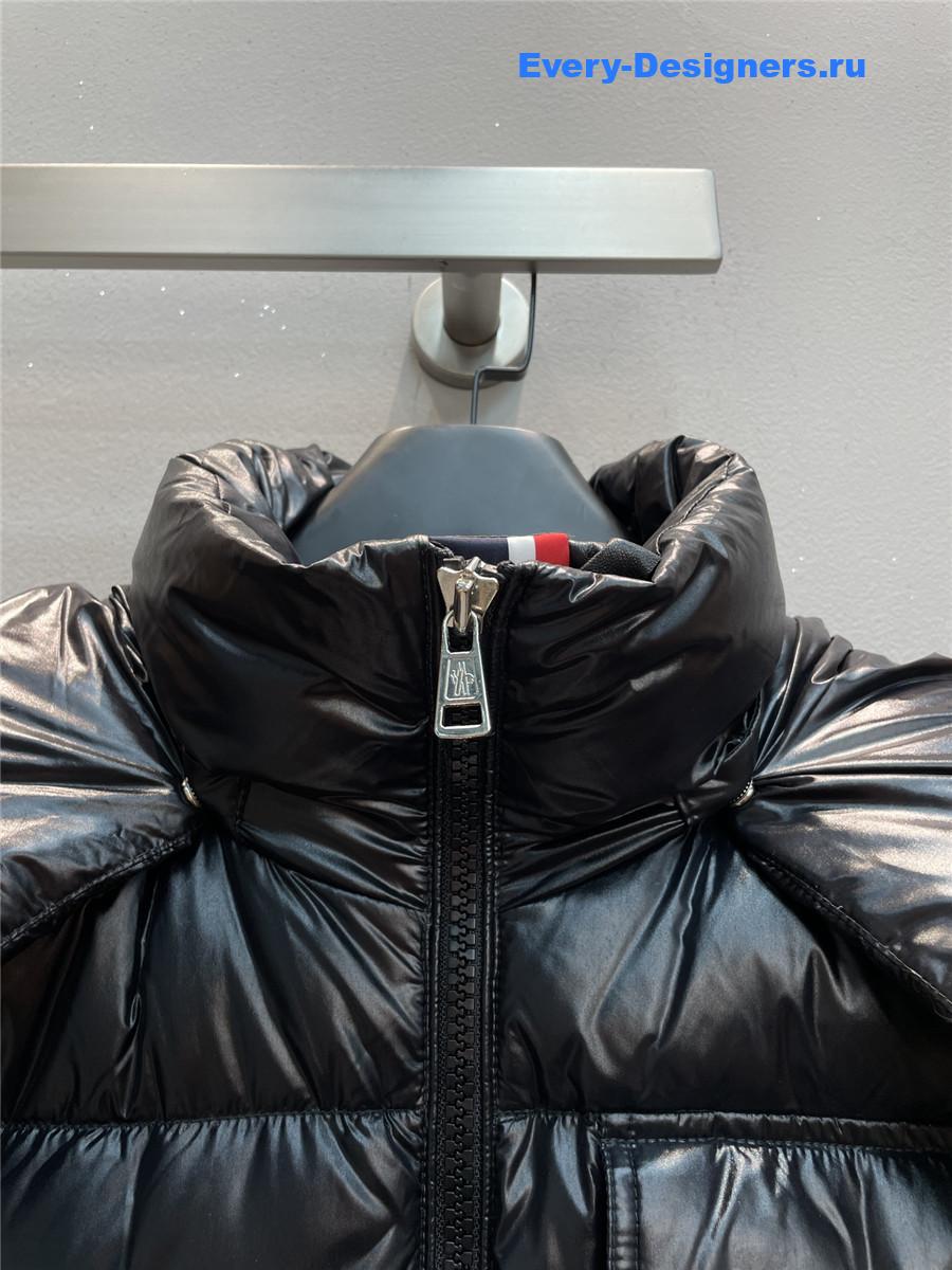 Moncler Black Parana Hooded Short Down Jacket