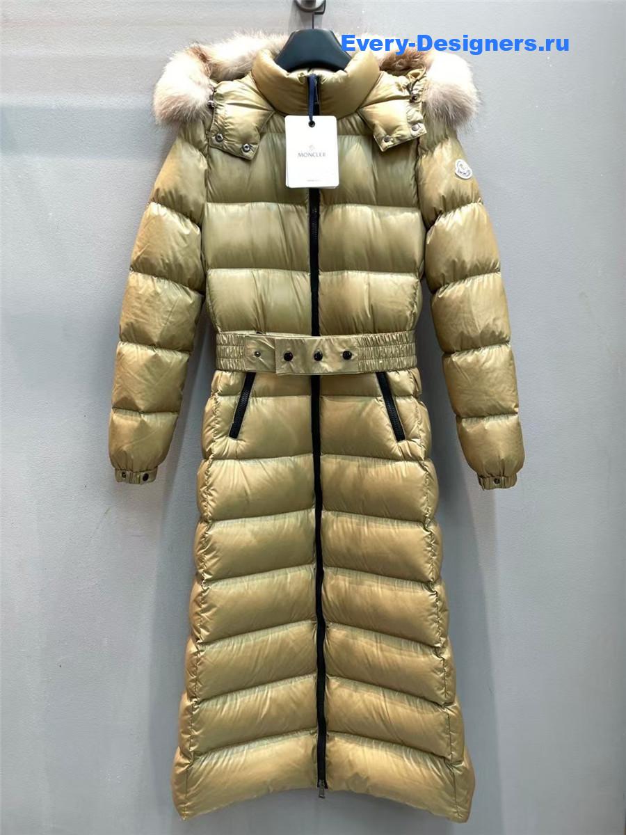 Moncler Beige Hudson Long Puffer Coat