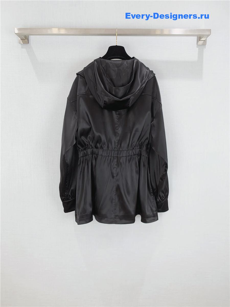Ch**el black silk satin parka
