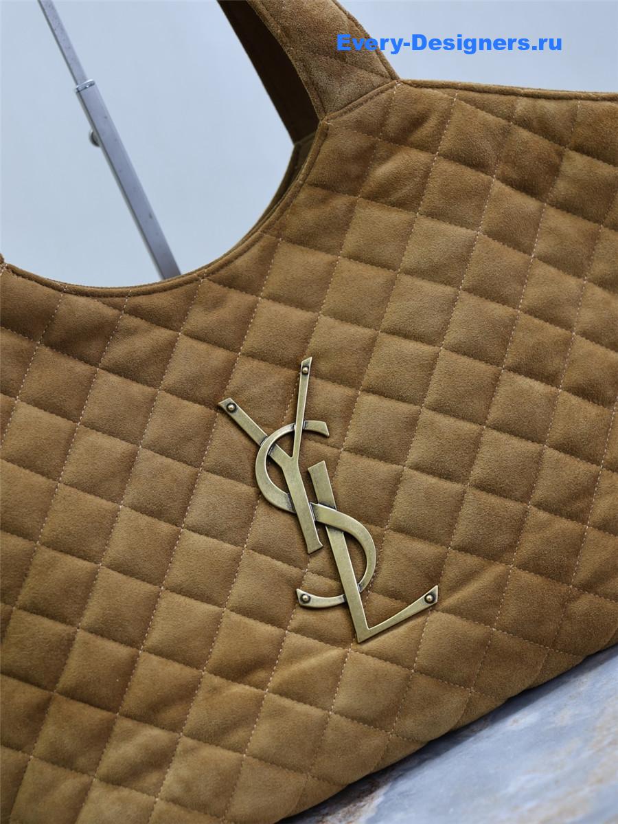 Sa1nt Lau*nt quilted suede icare small shopping tote