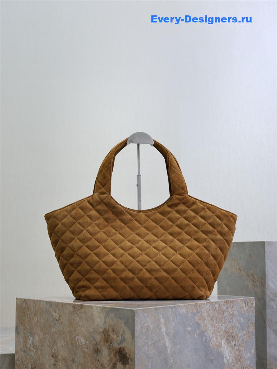Sa1nt Lau*nt quilted suede icare small shopping tote