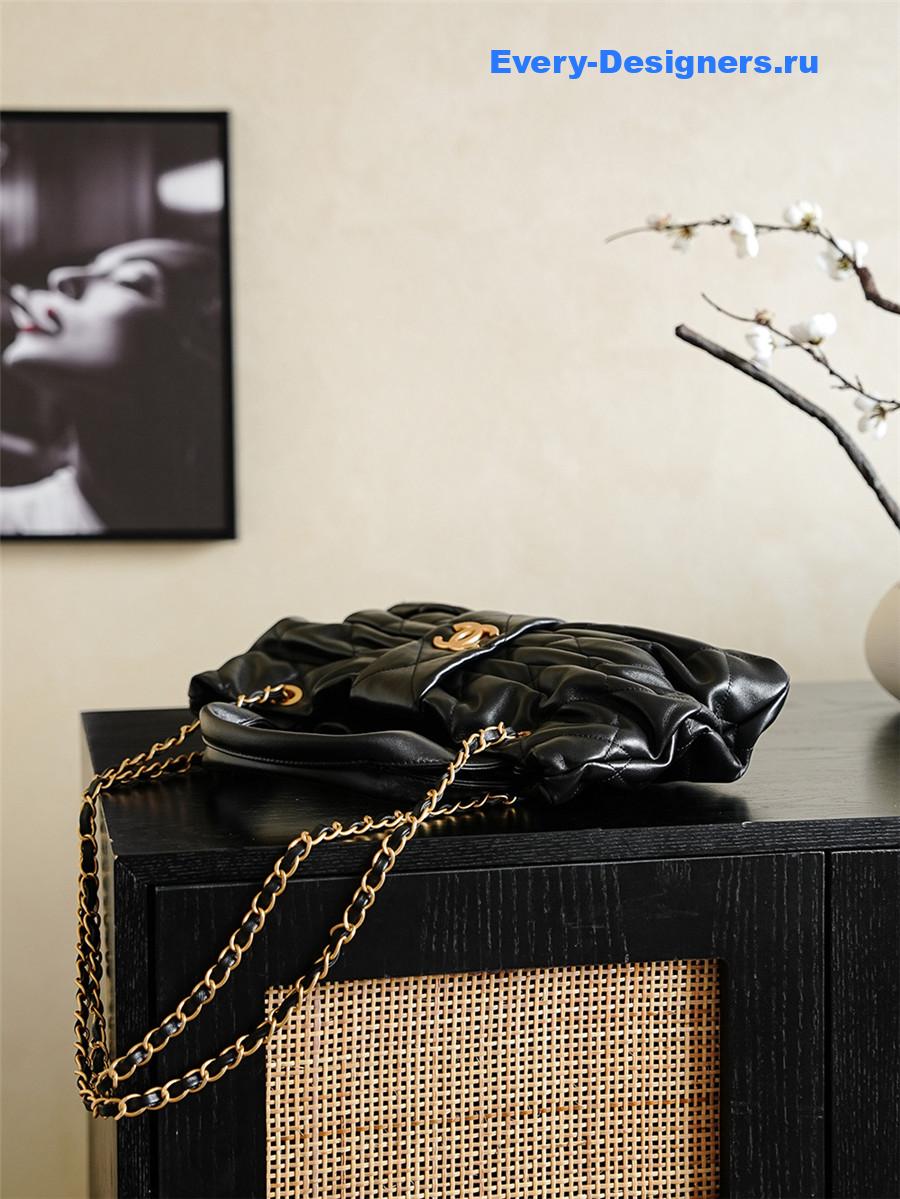 Ch**el black lambskin bow bag