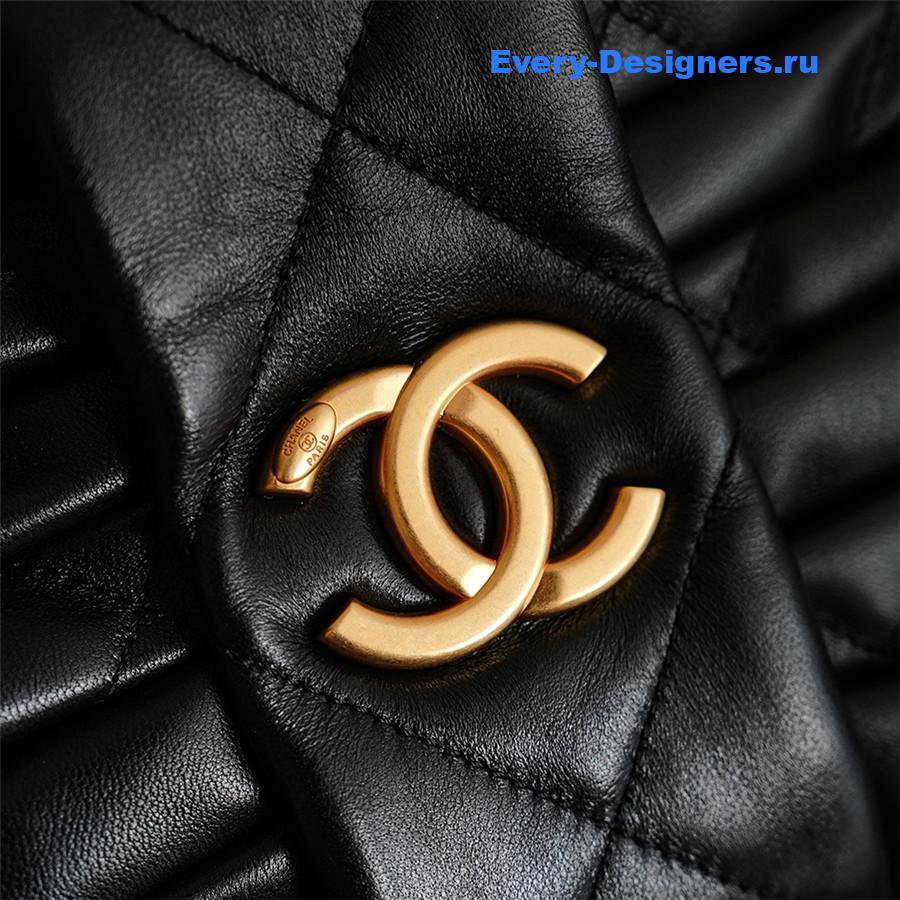 Ch**el black lambskin bow bag